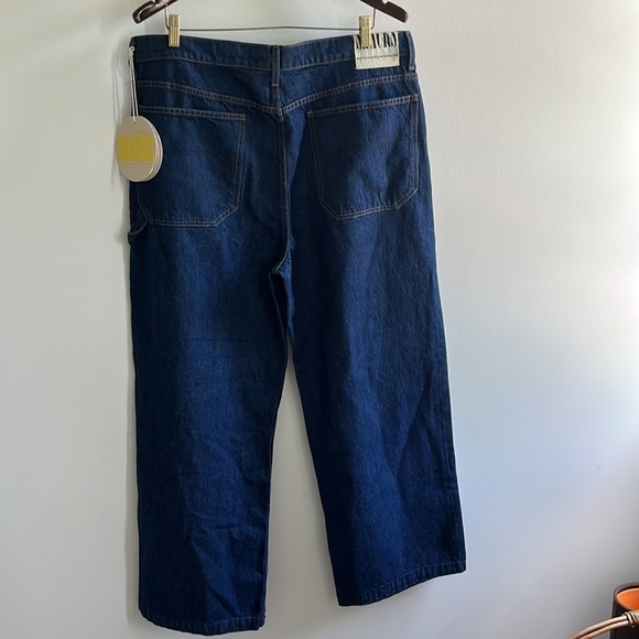 Mother SNACKS! The Fun Dip Utility Puddle Jeans in Cold Brew NWT Size 34 - Picture 10 of 16